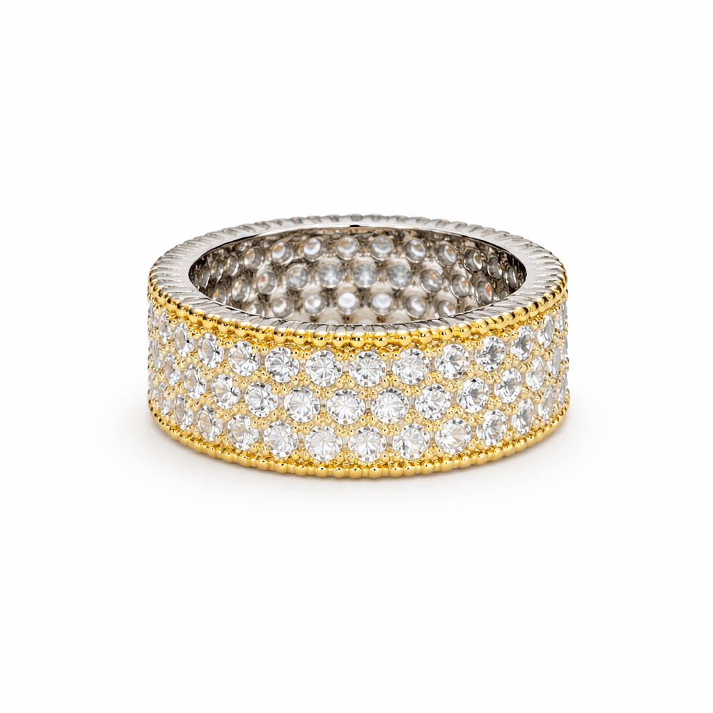 Handcrafted Zirconia Statement Ring | 22K Gold Plated - Riwaaj