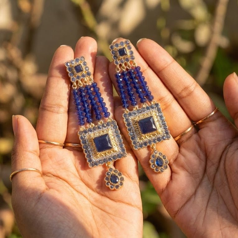 Tribal Rectangular Earrings - Riwaaj