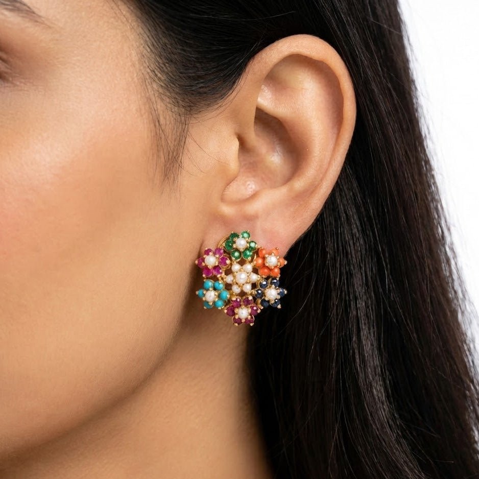 Zirconia Bloom Earring - Riwaaj