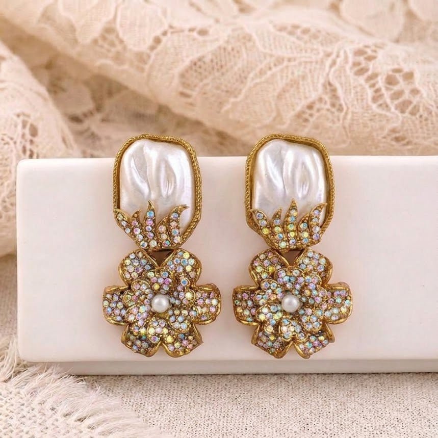 Mother of Pearl Mosaic Blossom Drops - Riwaaj