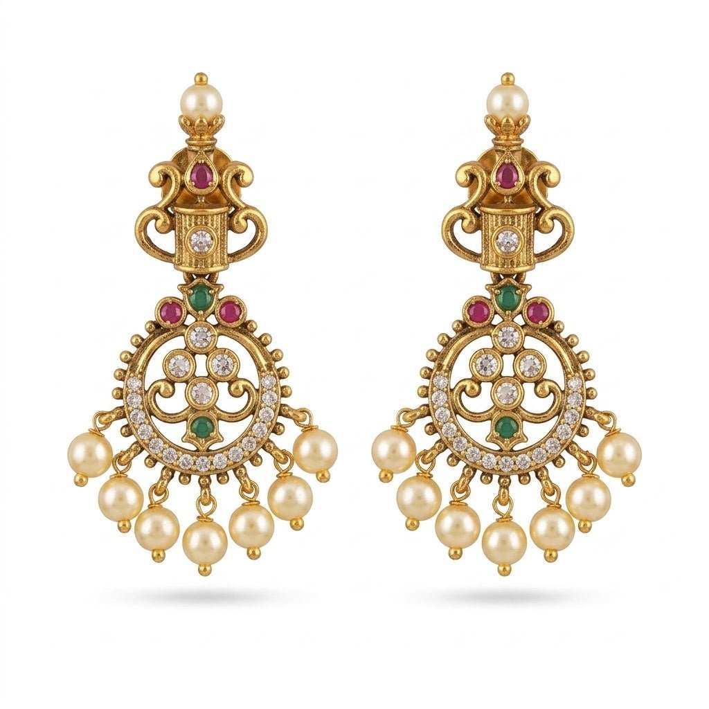 Haram Necklace & Earrings Set | Kundan Long Necklace - Riwaaj