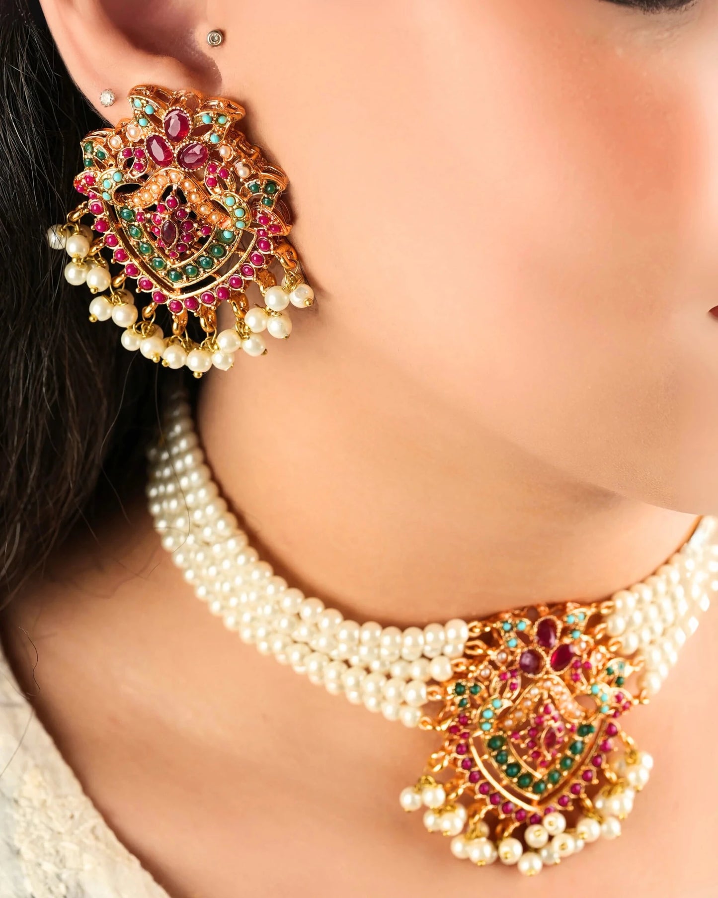 Twisted Naurattan Chokker Set - Riwaaj