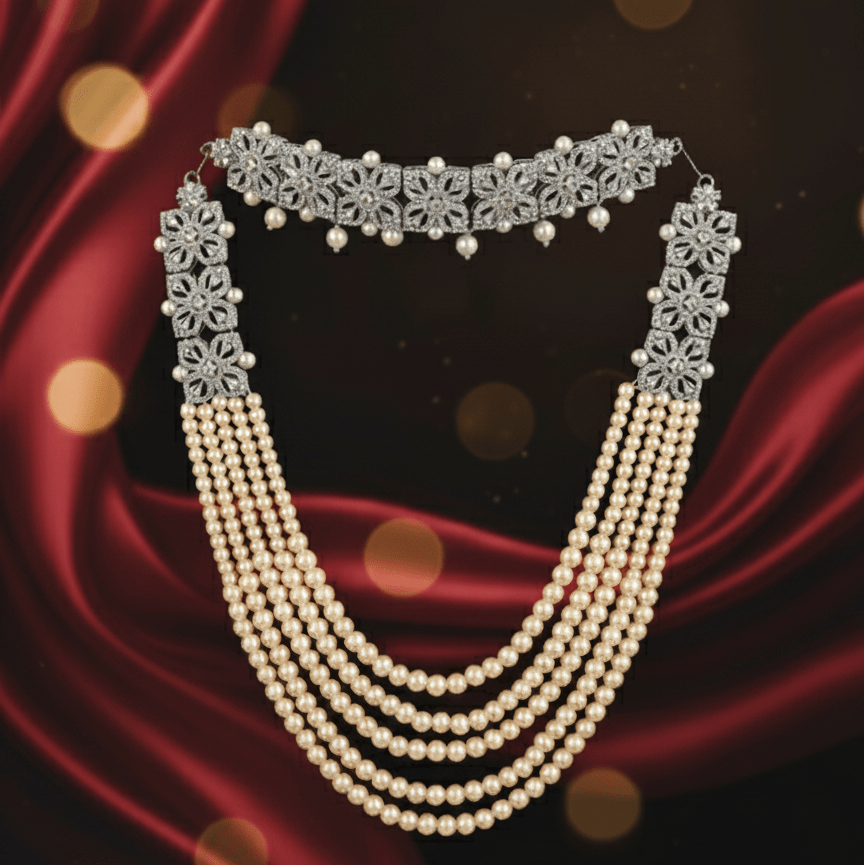 Royale Imperial Bridal Kundun Pearl Set - Riwaaj