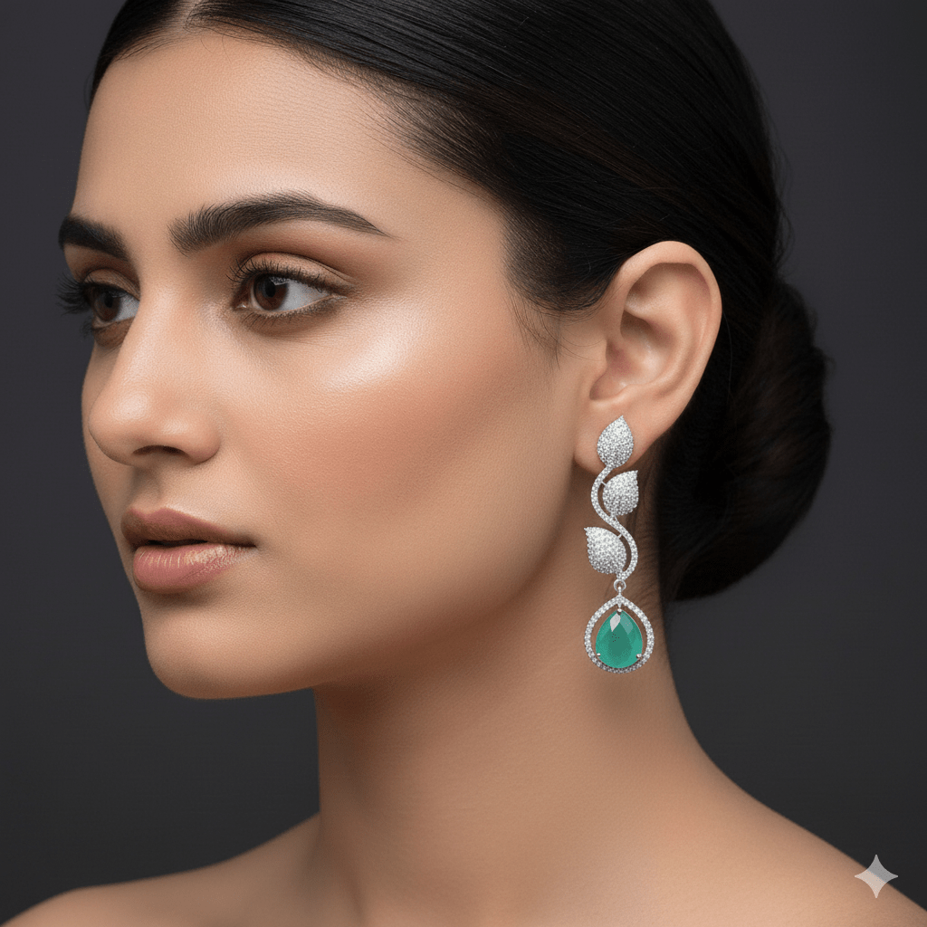 Diamond Drop Earrings - Riwaaj