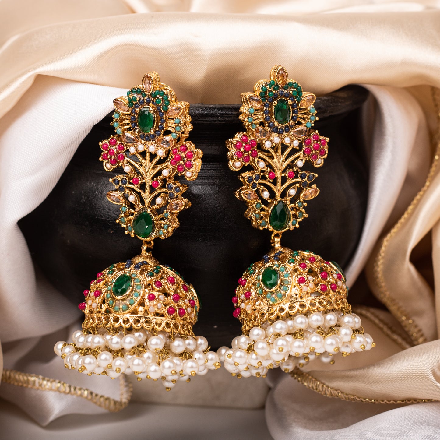 Splendid Navratan Jhumka