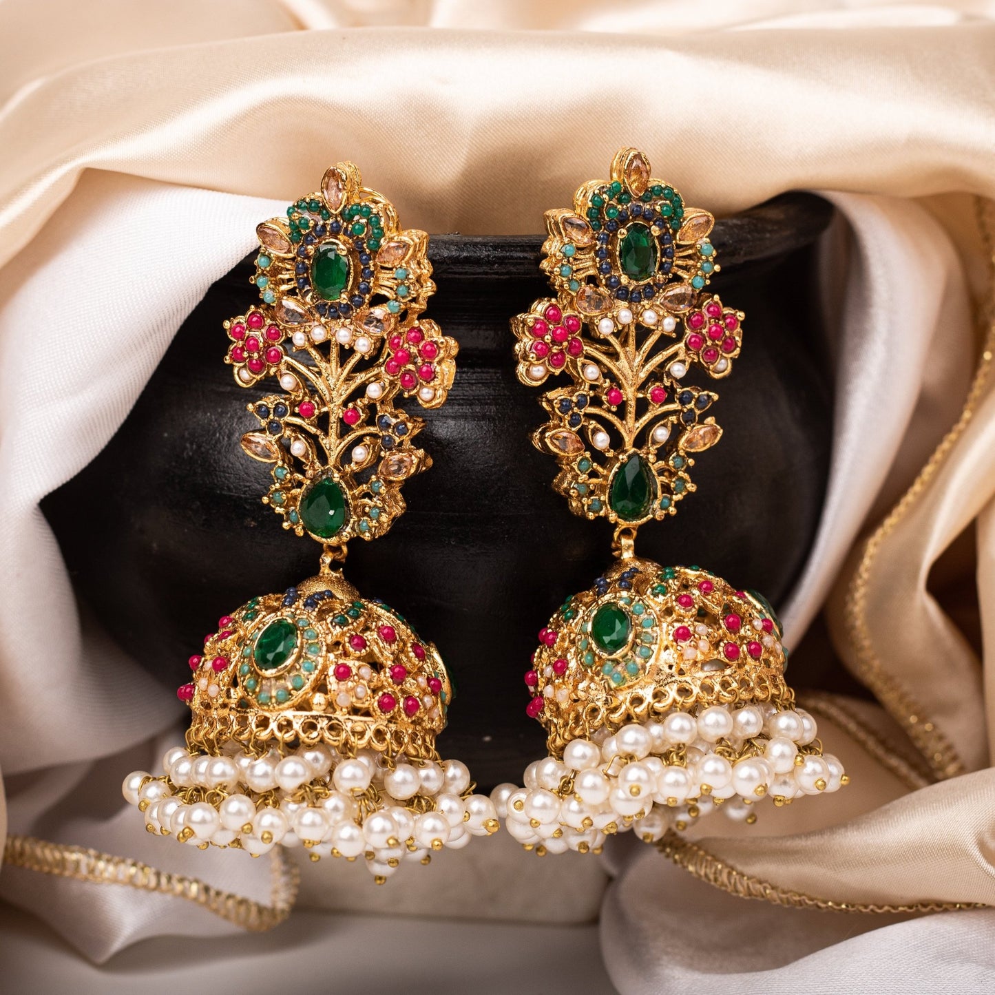 Splendid Navratan Jhumka - Riwaaj