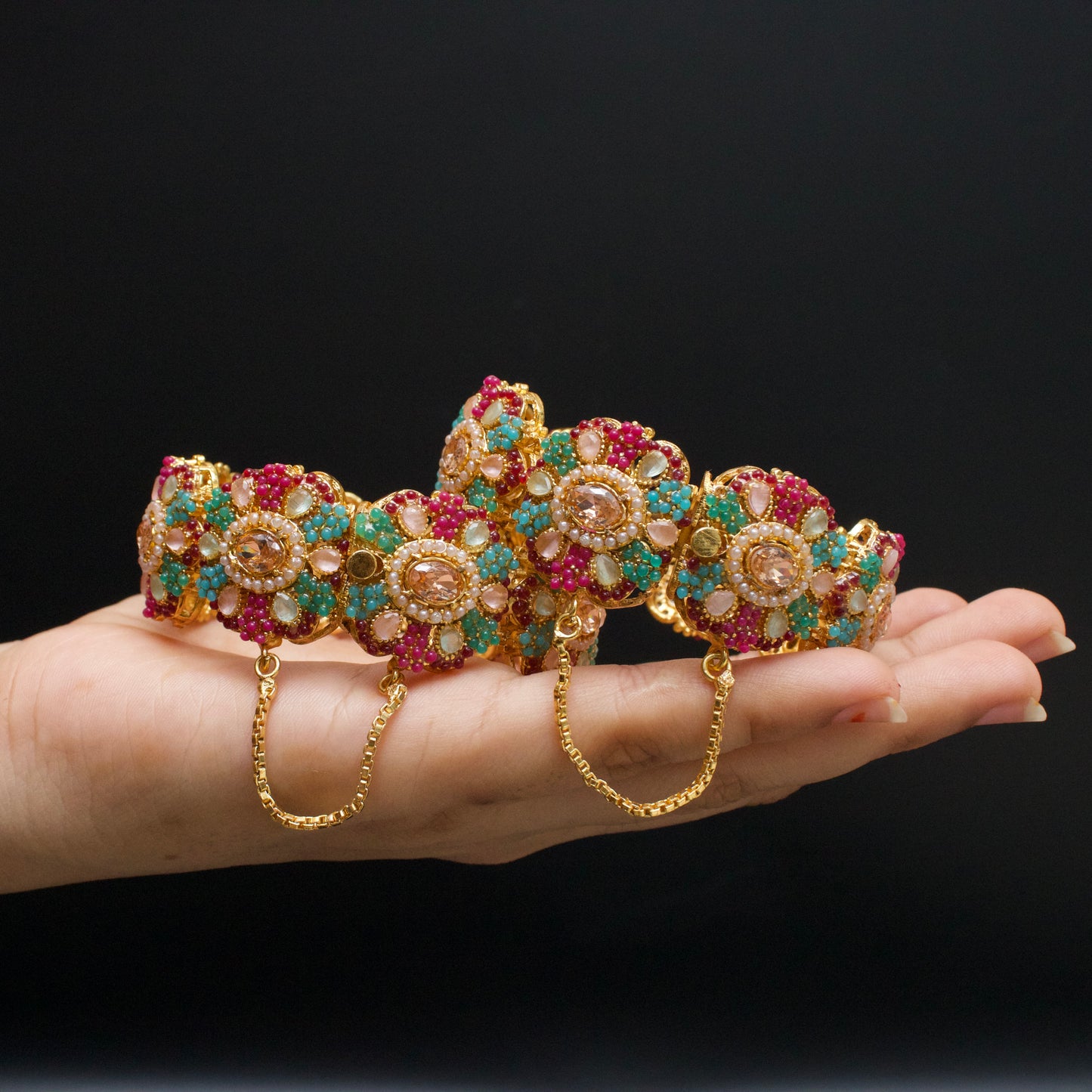 Navratan Flower Bangles