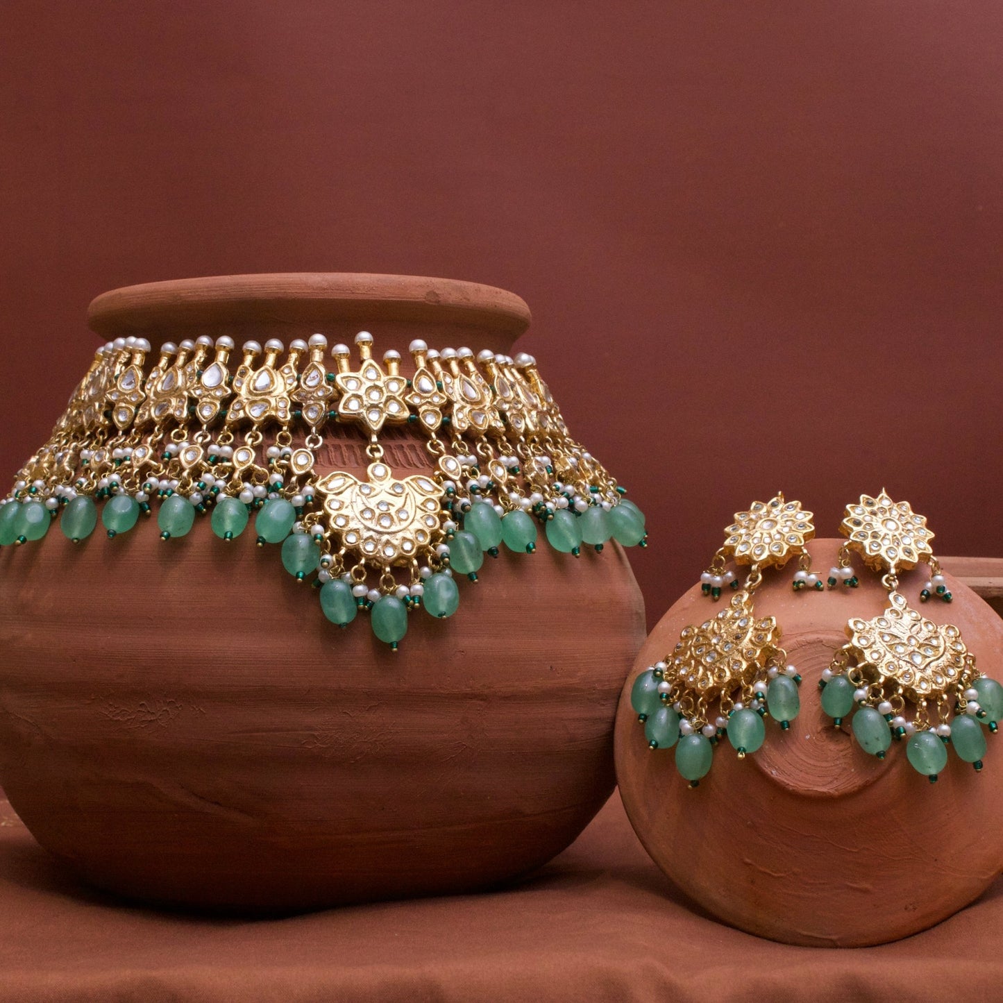 Splendid Green Beads Set - Riwaaj