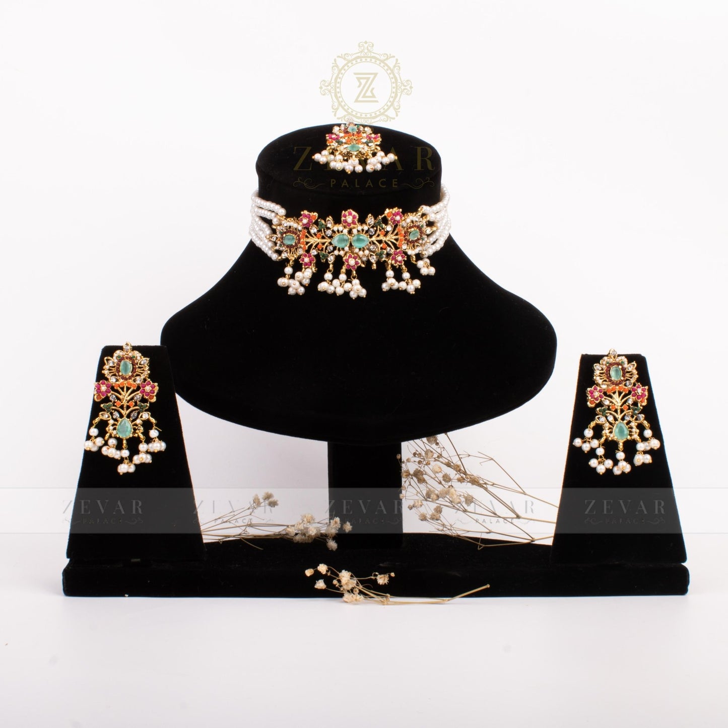 Handmade Navrattan Stones Set with Teeka - Riwaaj