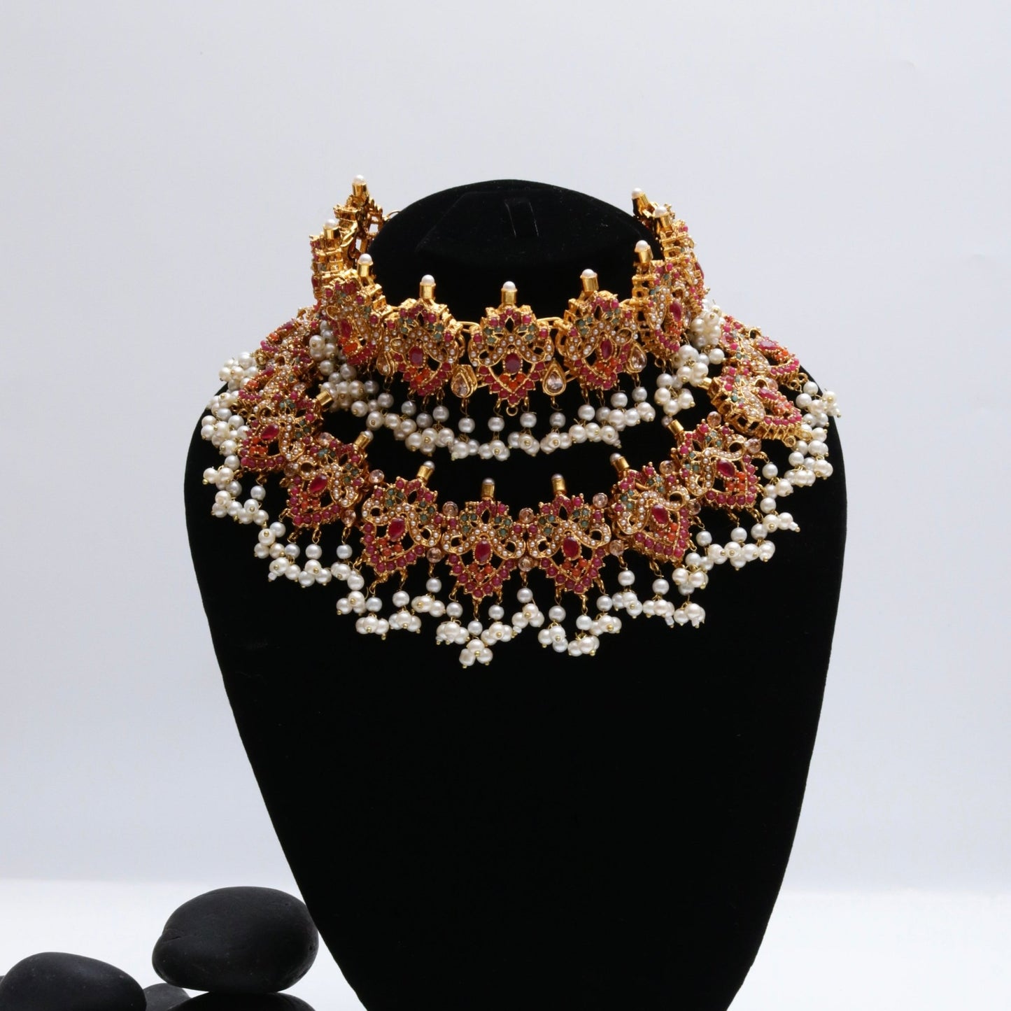 Rang - e - Mehfil" – Traditional Temple Bridal Set - Riwaaj