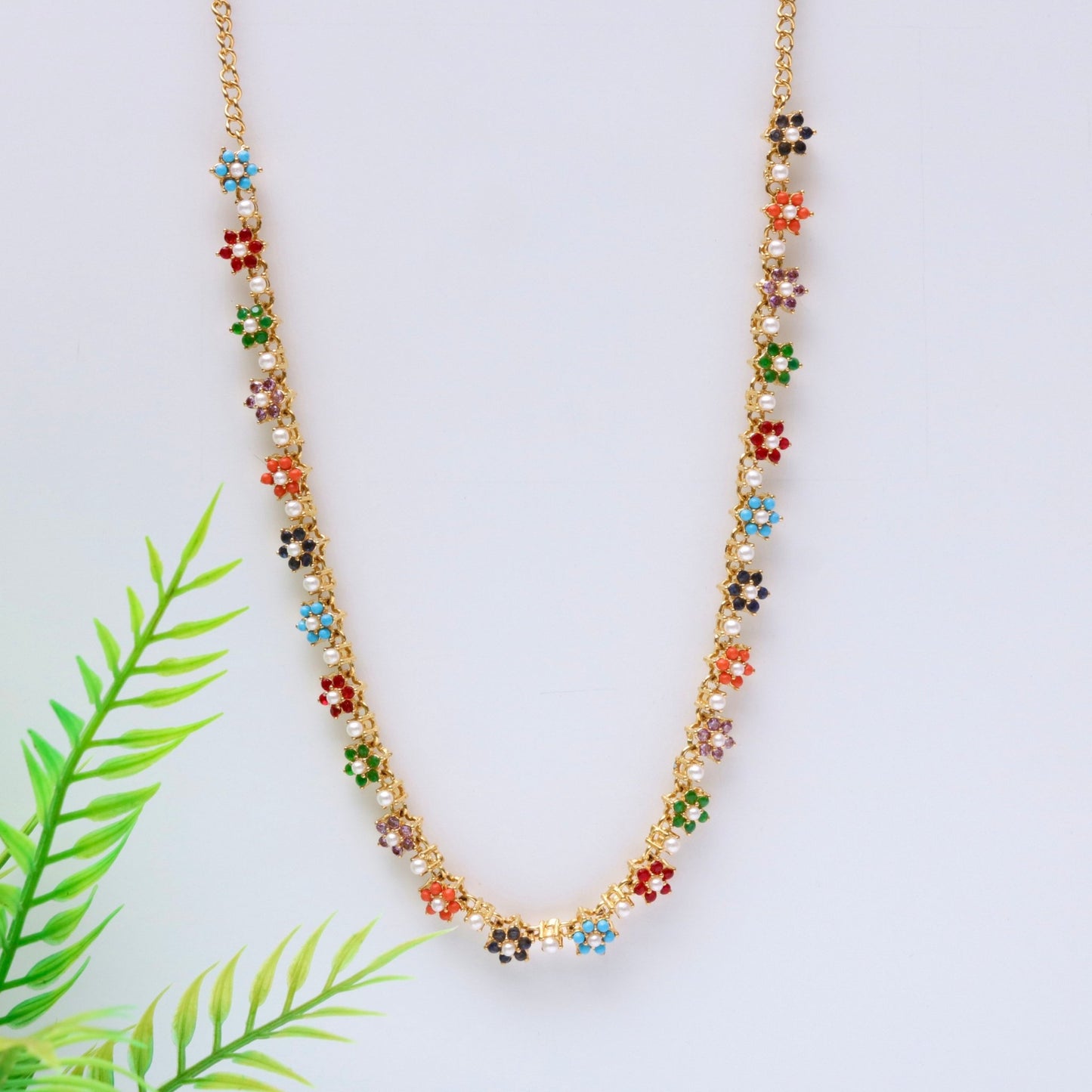 Blessed Bloom Necklace with Earrings - Riwaaj