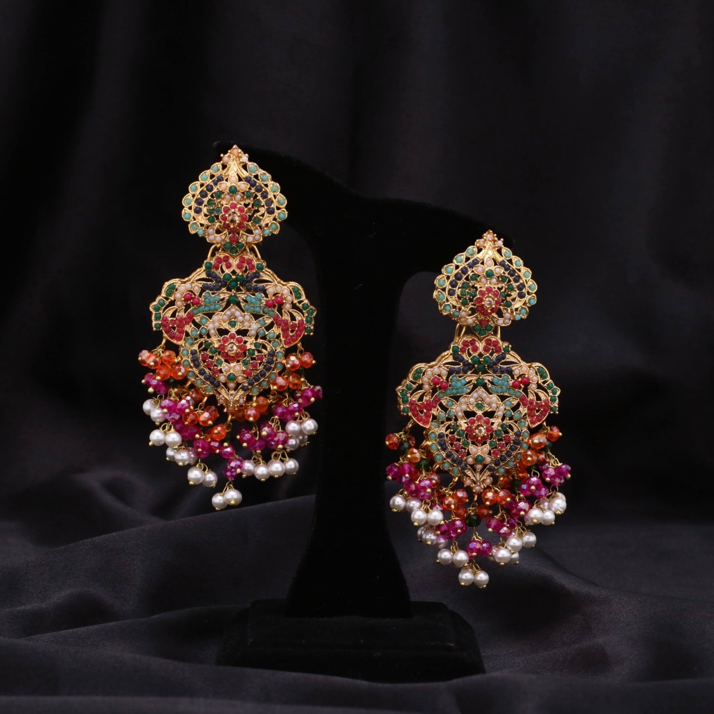 Rutaab Navratan Necklace Set - Riwaaj