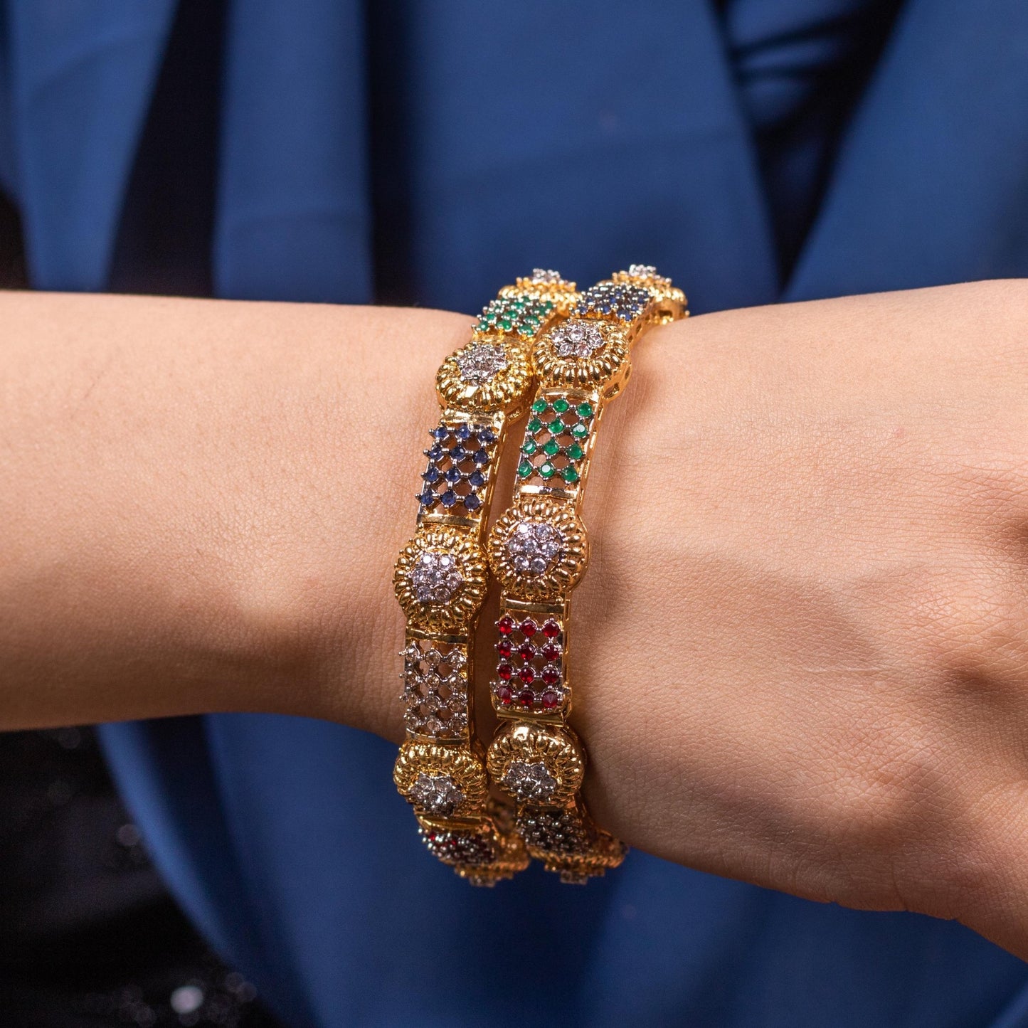 Stone Circle Bangle Multi - Riwaaj