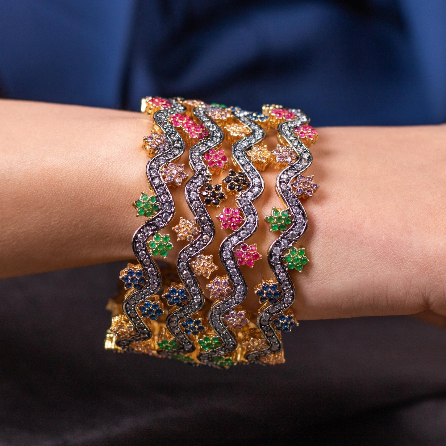 Satrangi 22K Gold Polish Bangles - Riwaaj