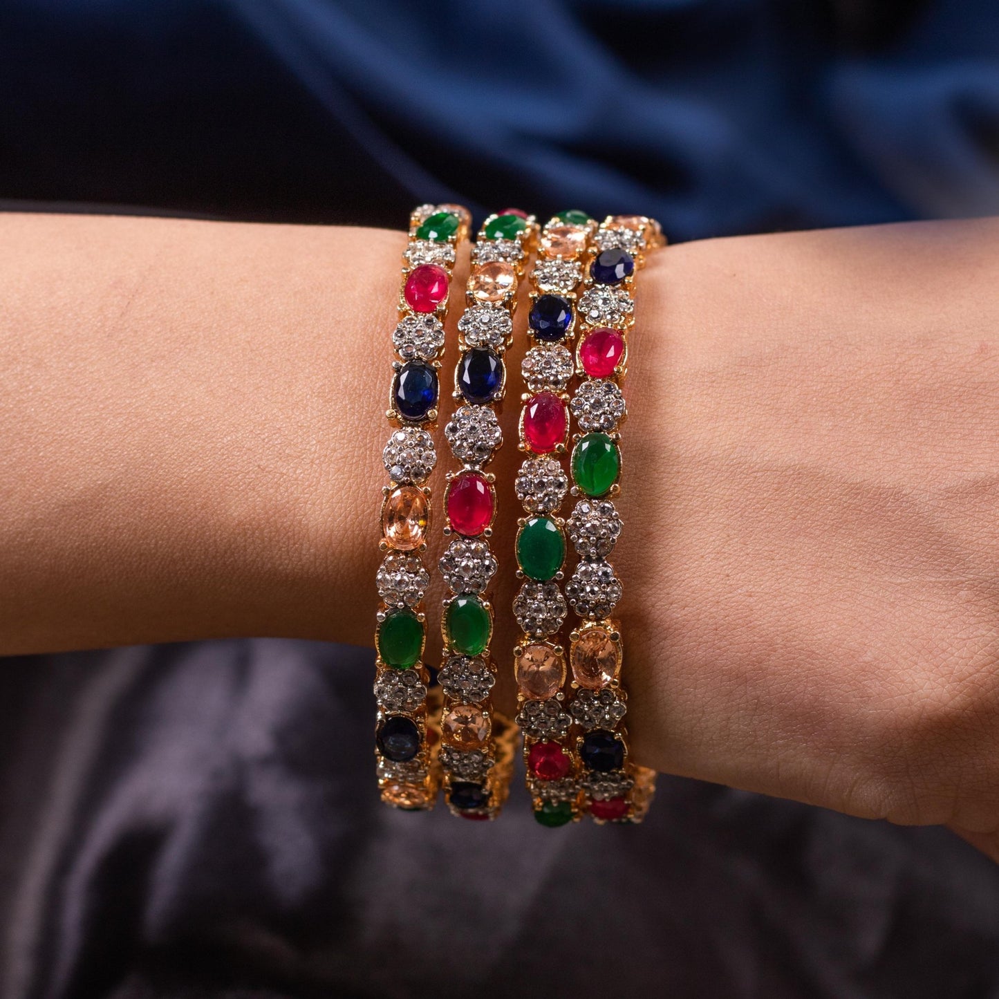 Shahi Kangan Multi - four piece bangle with color - Riwaaj