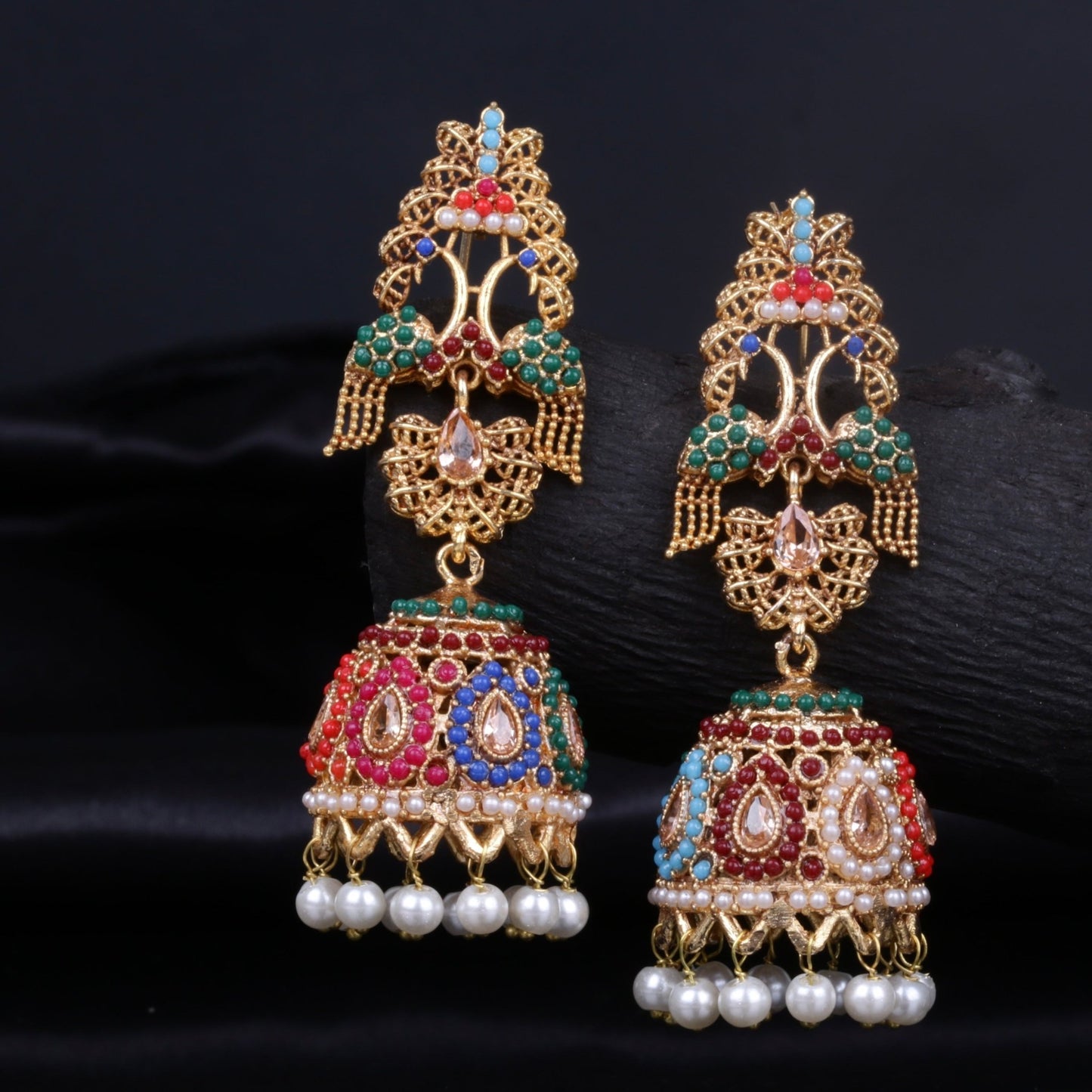 Navrattan Elegant Jhumke - Riwaaj