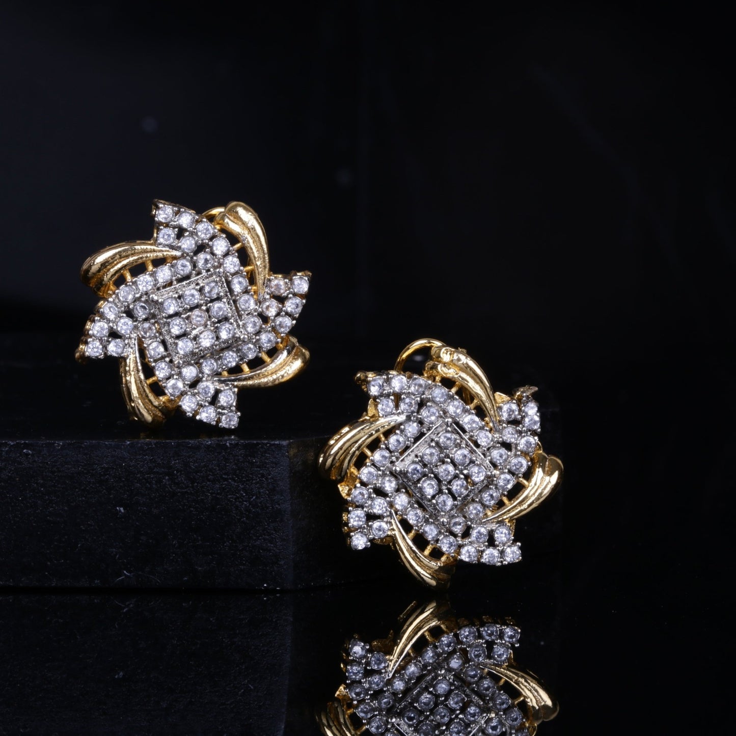 Radiant Zirconia Blossom Studs - Riwaaj