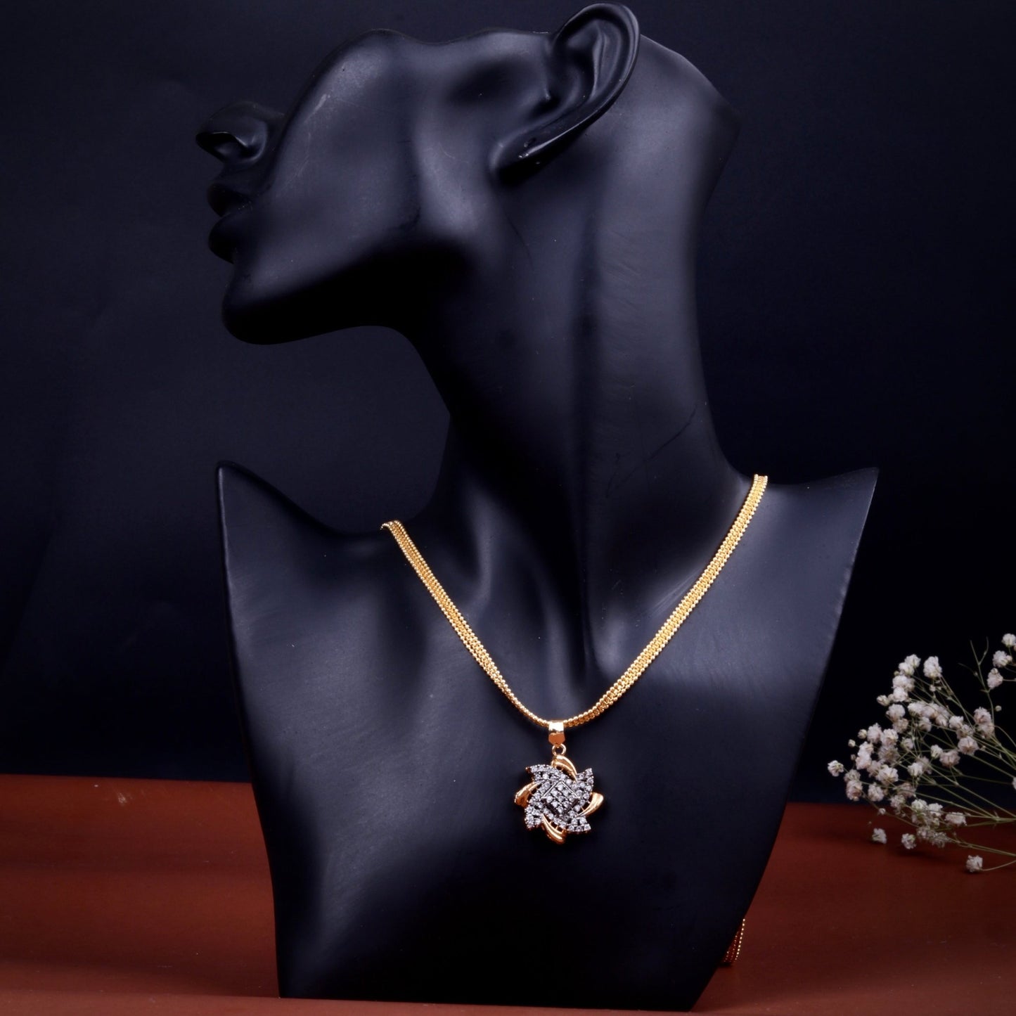 Radiant Zirconia Blossom Pendant - Riwaaj