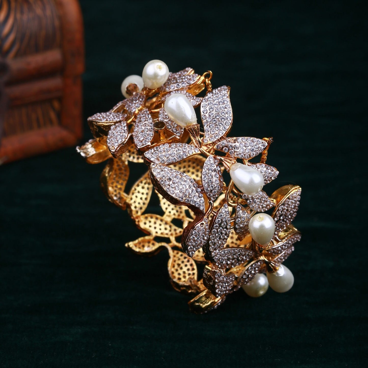 Premium Silver Pearl Bangle Single - Riwaaj
