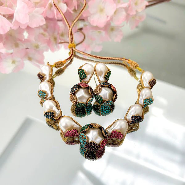 Moti - e - Phool Necklace Set - Riwaaj