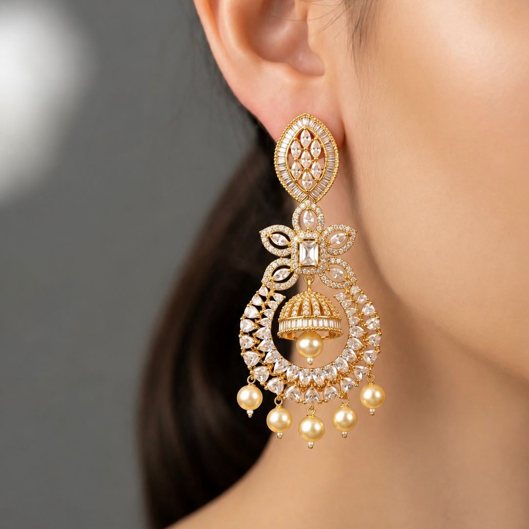 Pearl Drop Statement Earrings