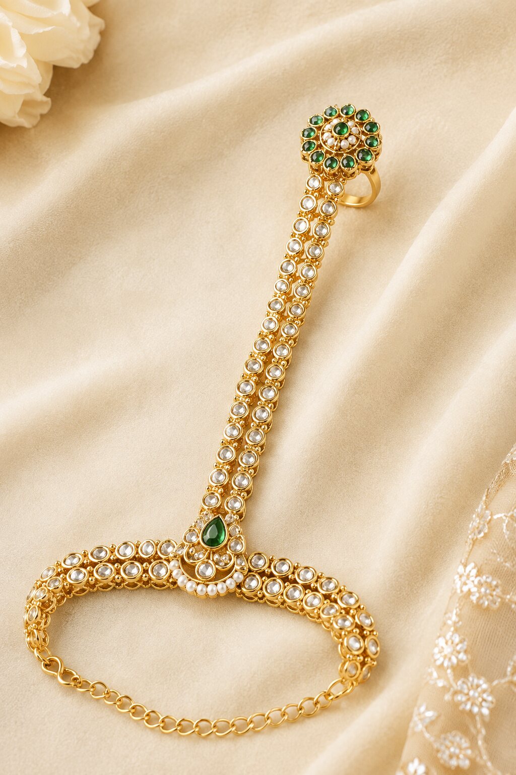 Zarqa Emerald Kundan Hathphool 6