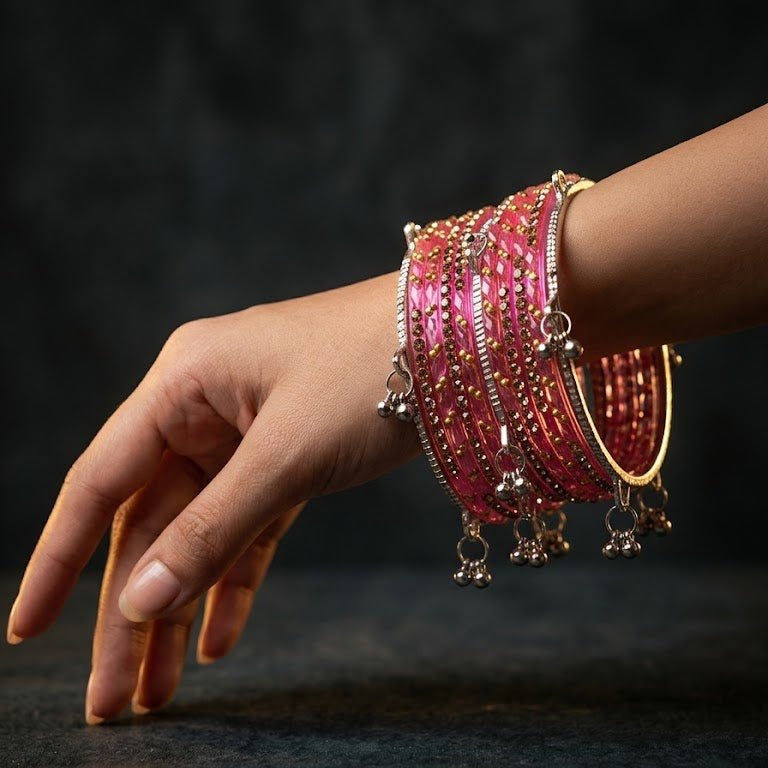 Kashmiri Ghungroo & Pink Glass Chooriyan - Riwaaj