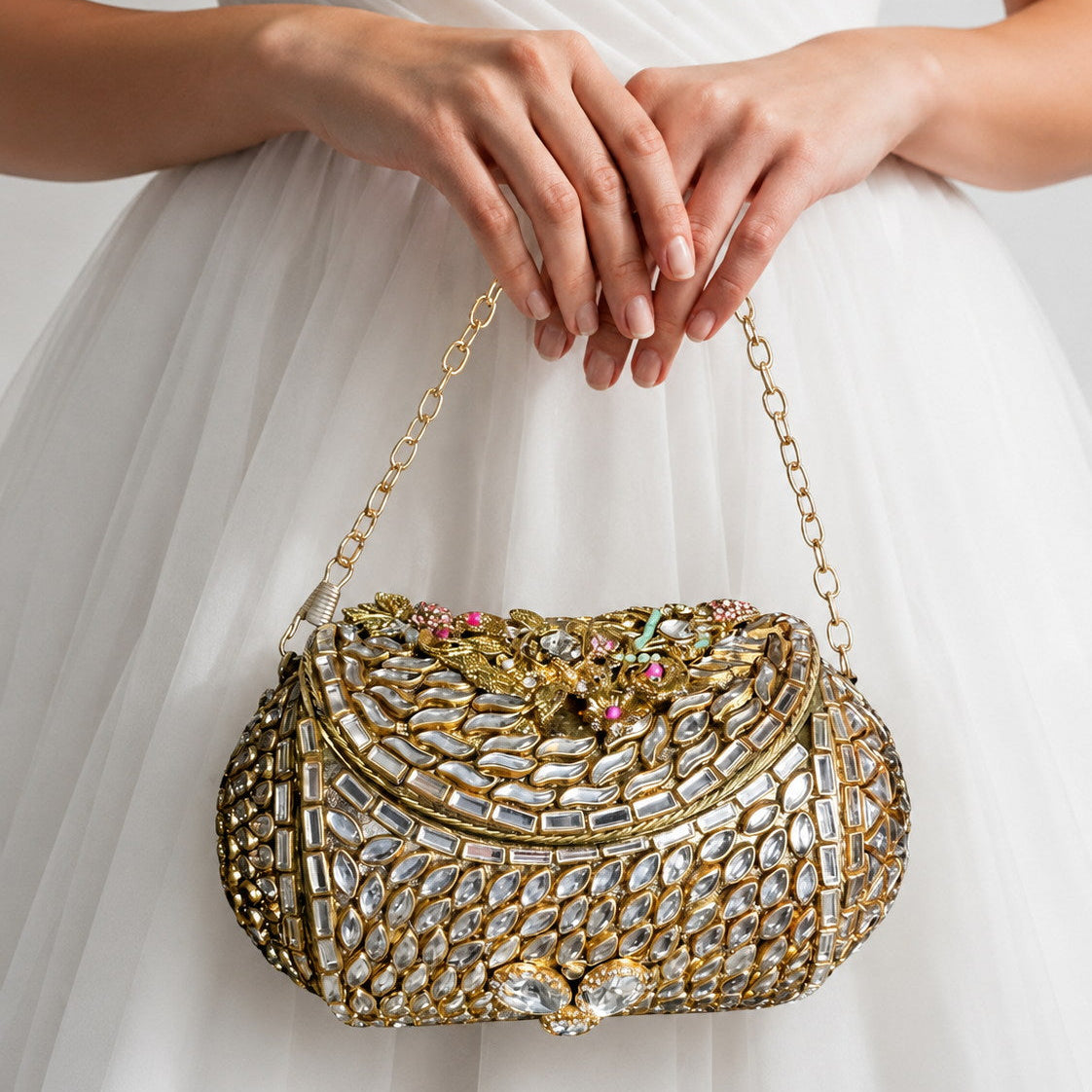 Gem & Kundan Dual-Sided Clutch