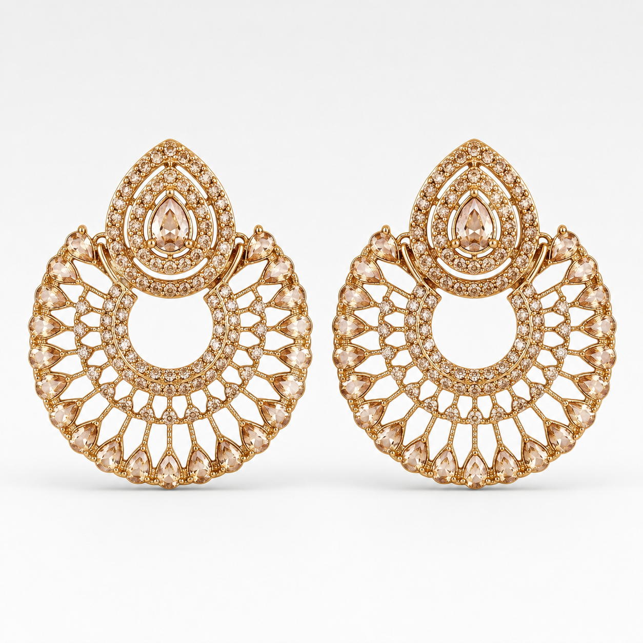 Silver Moon Drop Stud Earrings