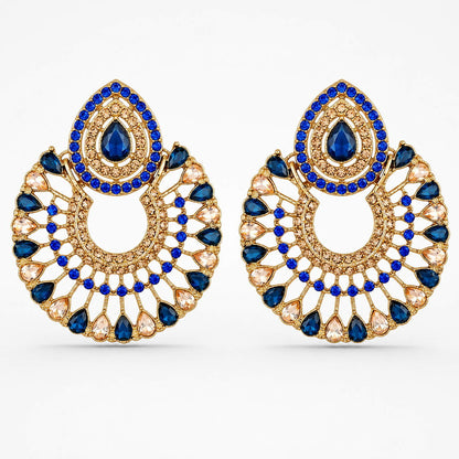 Silver Moon Drop Stud Earrings