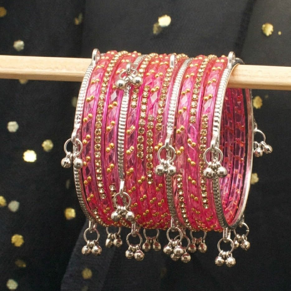 Kashmiri Ghungroo & Pink Glass Chooriyan - Riwaaj