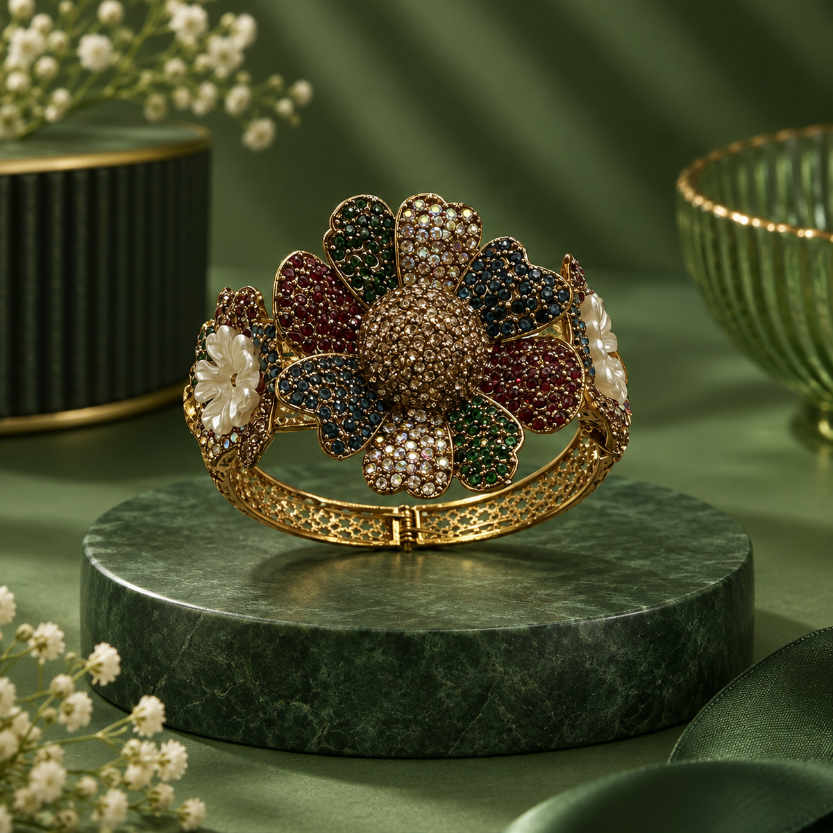 Gulnaar Floral Statement Bangle