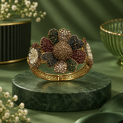 Gulnaar Floral Statement Bangle