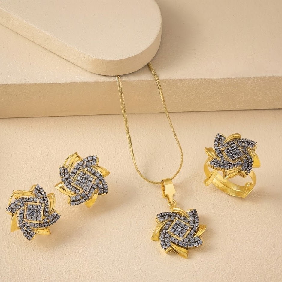 Radiant Zirconia Blossom Set - Riwaaj