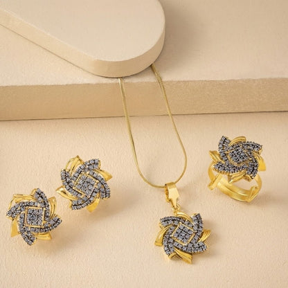 Radiant Zirconia Blossom Set - Riwaaj