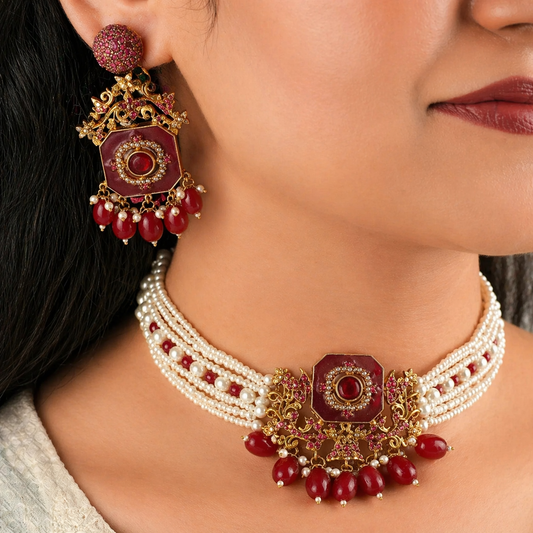 Naureen Half Choker Set