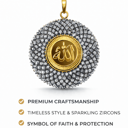 Handcrafted Allah Pendant - Gold Plated Calligraphy Necklace - Riwaaj
