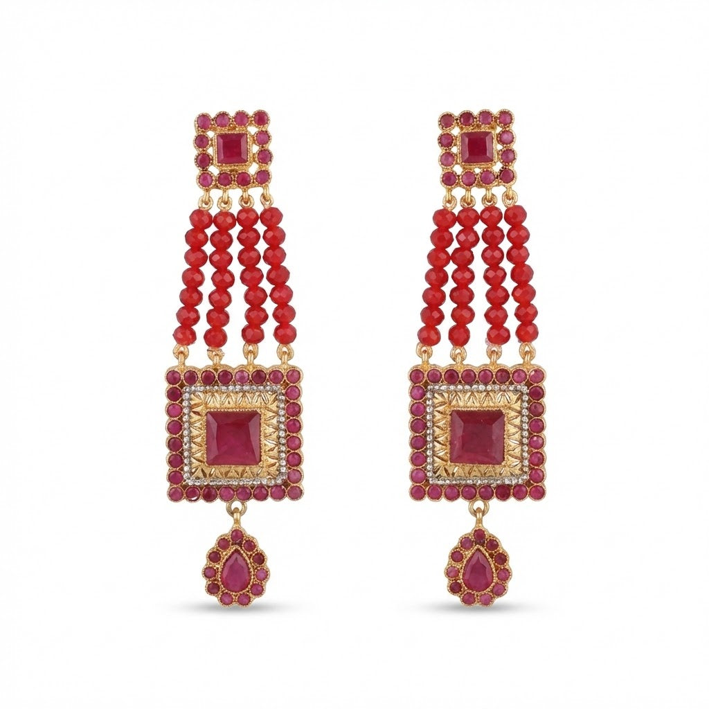 Tribal Rectangular Earrings