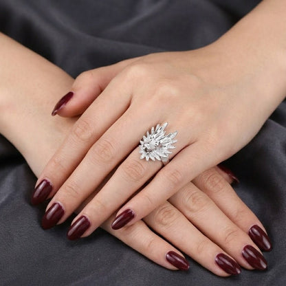 Flying Dragon Ring - Silver Statement Ring with Stones - Riwaaj