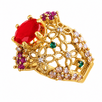Handcrafted 22k Gold Statement Bloom Mara Ring - Riwaaj
