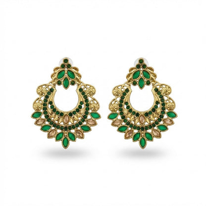 Gold Crescent Moon Drop Earrings - Riwaaj