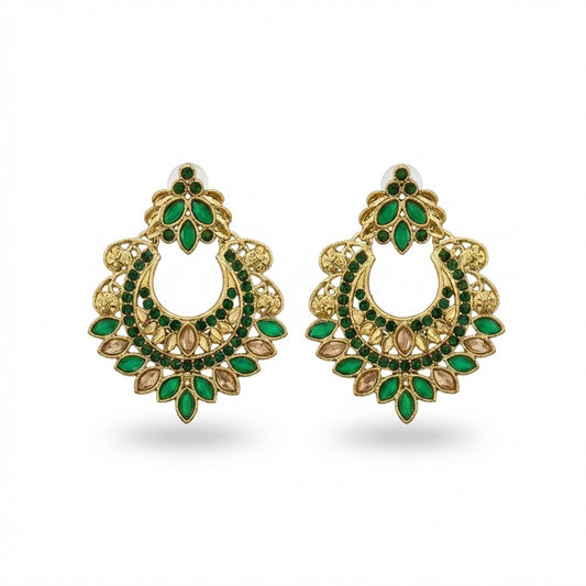 Gold Crescent Moon Drop Earrings