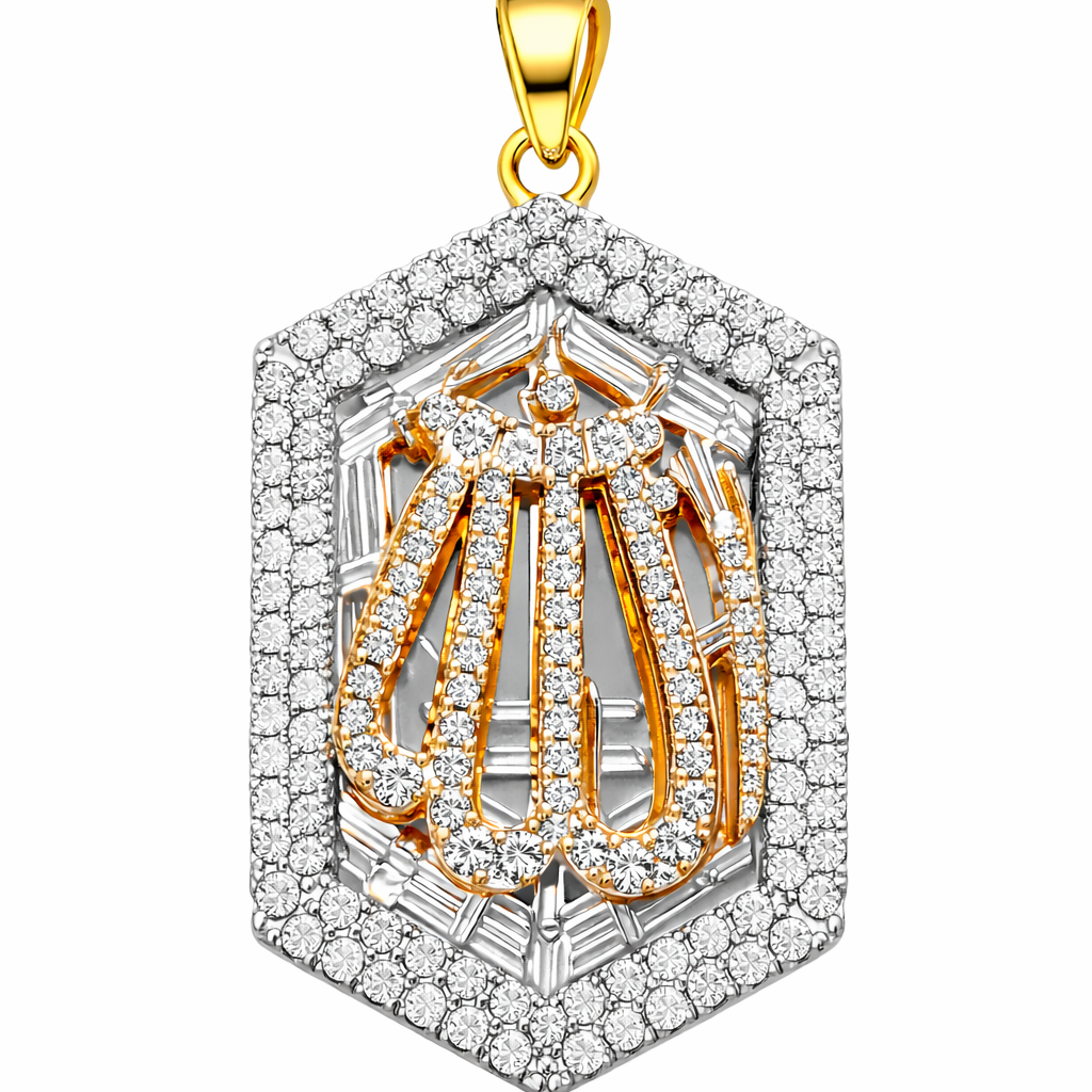 Allah Pendant Necklace - Zircon Arabic Calligraphy Teardrop Pendant