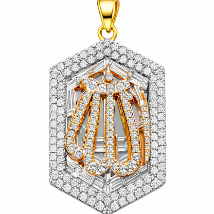 Allah Pendant Necklace - Zircon Arabic Calligraphy Teardrop Pendant