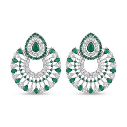 Silver Moon Drop Stud Earrings - Riwaaj