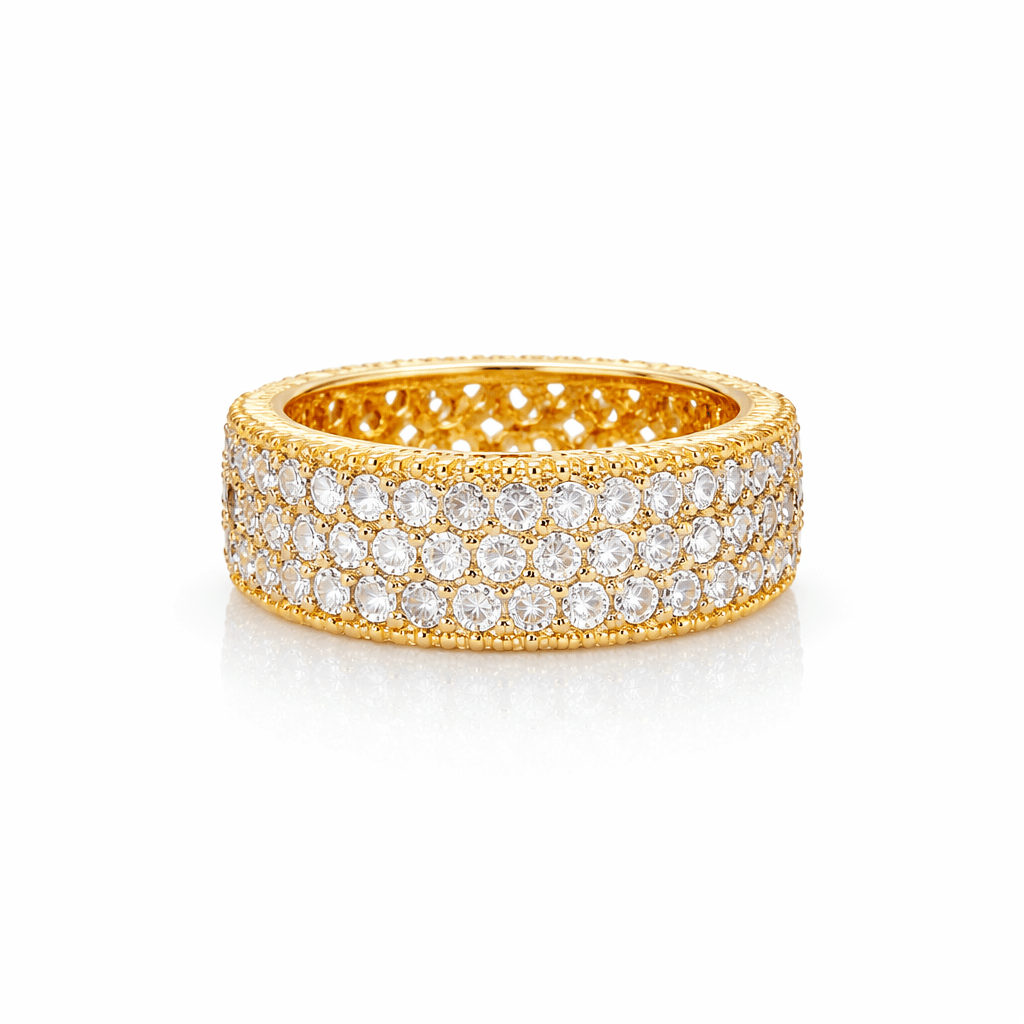 Handcrafted Zirconia Statement Ring | 22K Gold Plated - Riwaaj