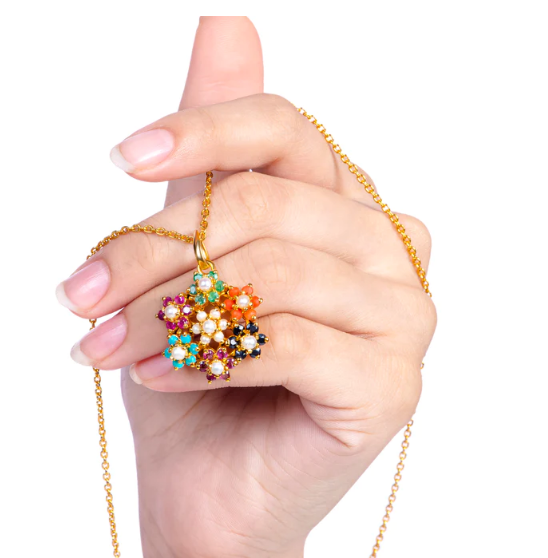 Zirconia Flower Pendant