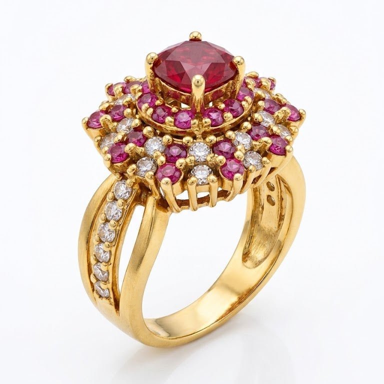 Handcrafted 22k Gold Statement Ametrine Ring - Riwaaj