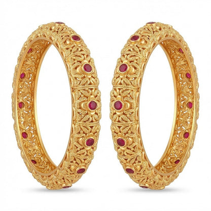 Gold Plated Openable Ruby Heritage Duo - Riwaaj