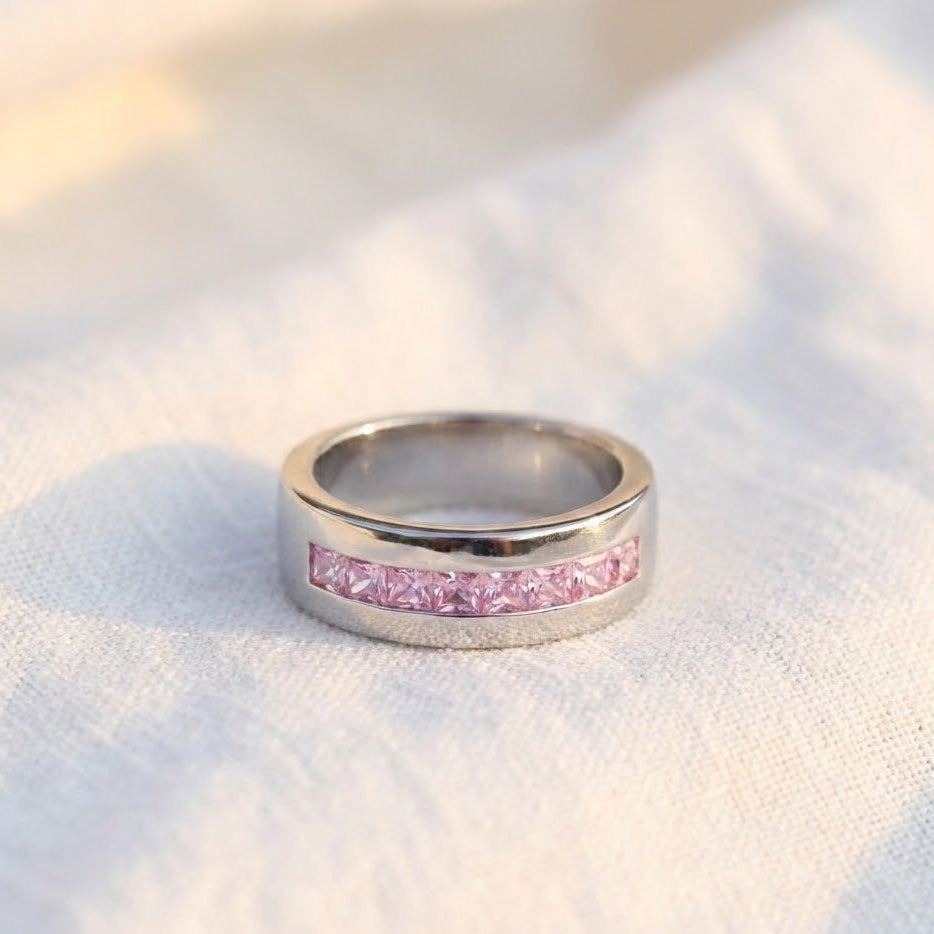 Platinum Challa Ring - Two-Tone Silver  Plated Statement Ring